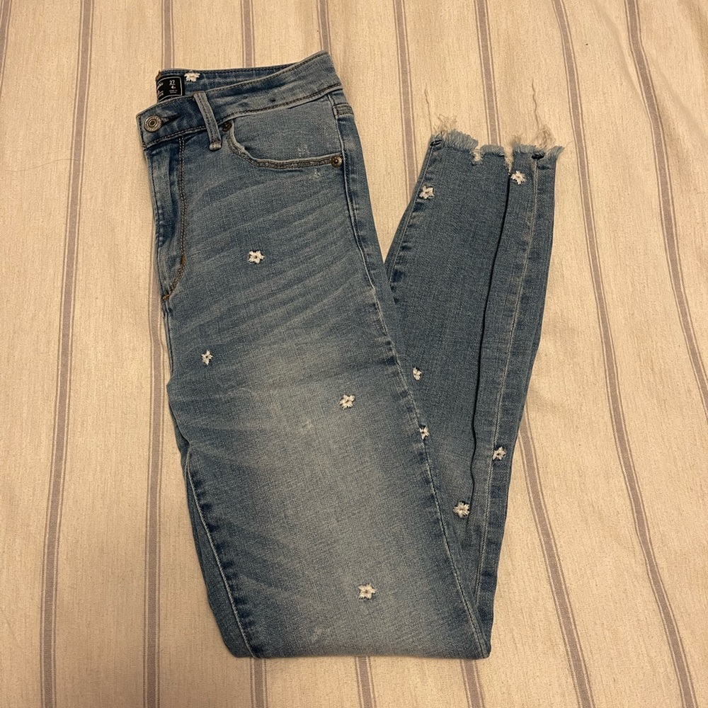 A&F Embroidered Jeans